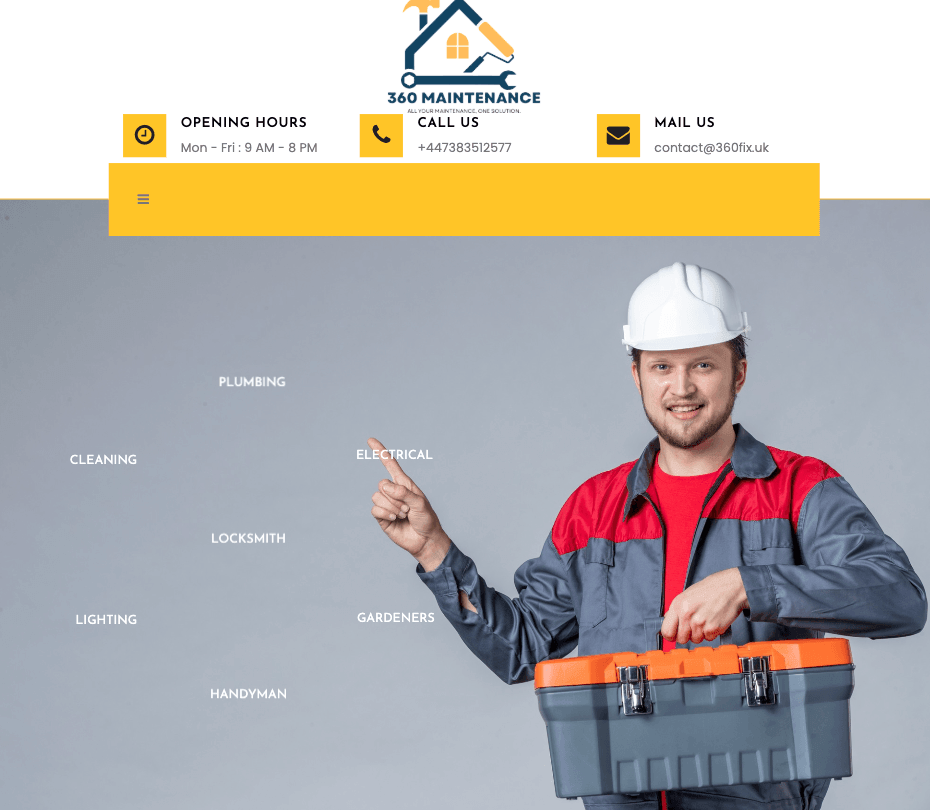 360 Maintenance – Home Services Website Development
