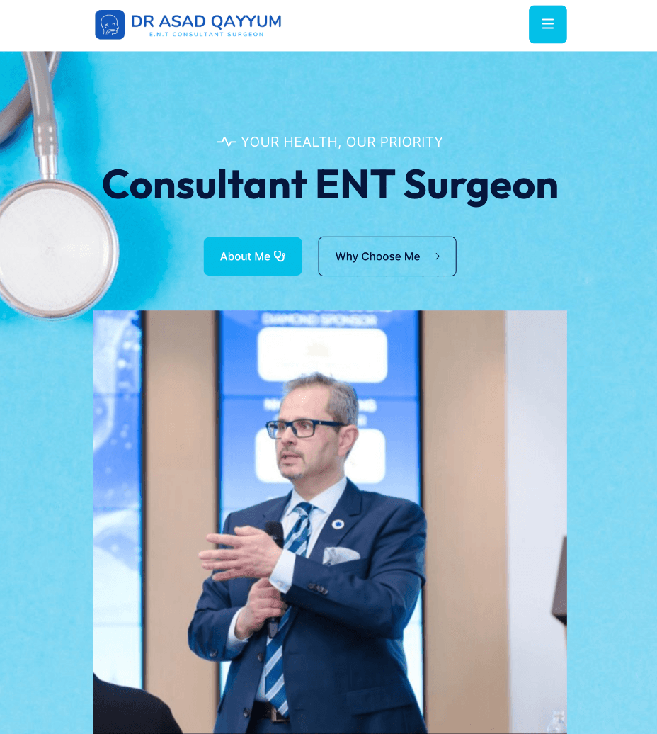 Dr. Asad Qayyum – ENT Specialist Website Development