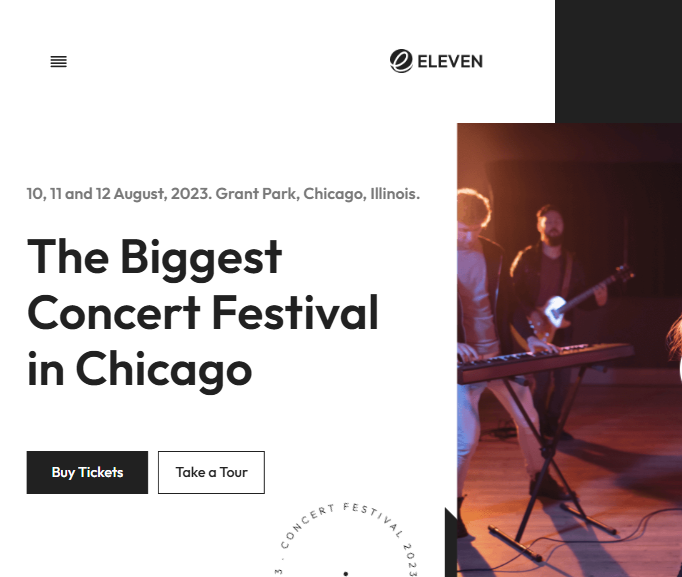 Eleven – Responsive Music Concert & Event HTML5 & Bootstrap5 Template