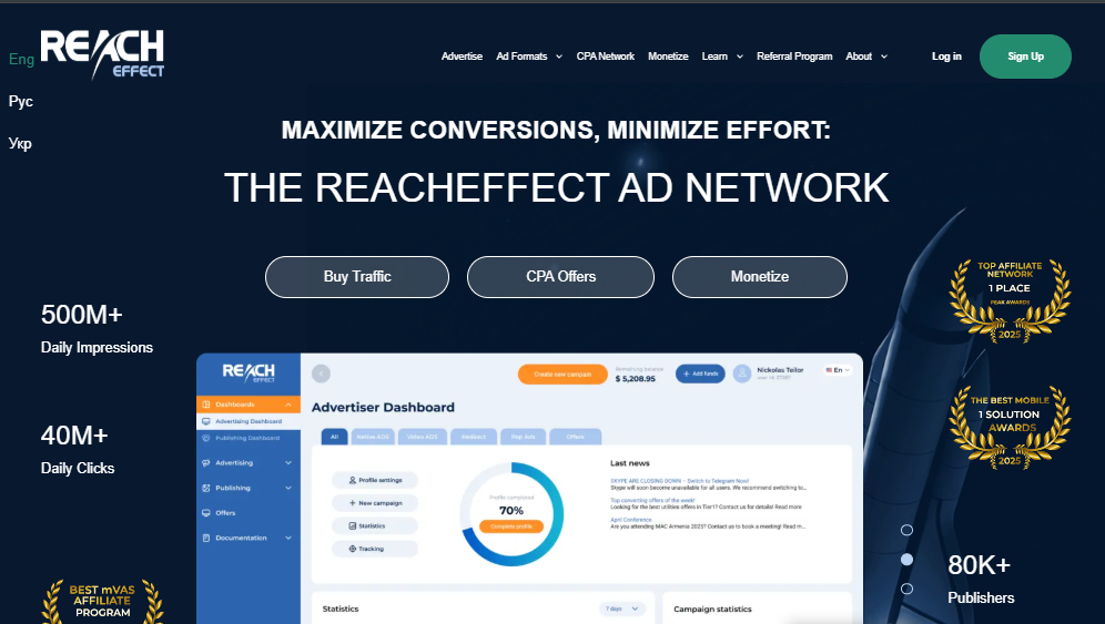 ReachEffect – Global AdTech Platform for Publishers & Advertisers